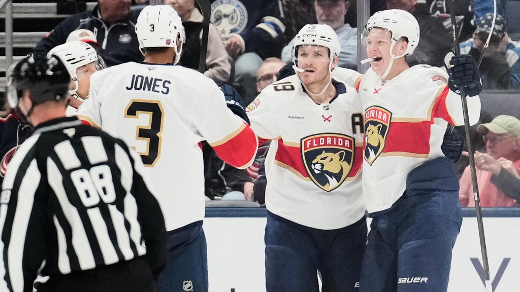 Brady Tkachuk's hat trick, Matthew Tkachuk's five assists lead Panthers past Blue Jackets 7-3 — CBS Miami, Boca Raton Real Estate news