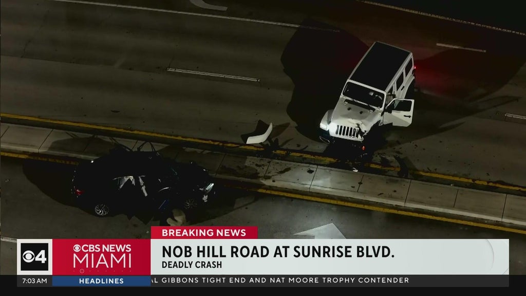 Driver killed in early morning crash in Sunrise, road closures reported — CBS Miami, Boca Raton Schools news