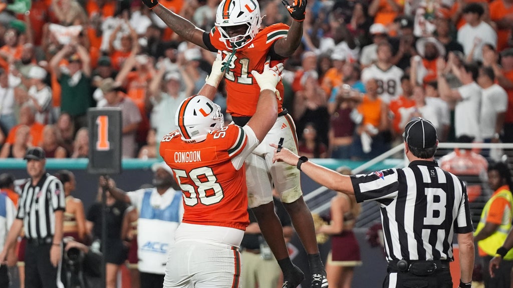 Miami is No. 1 in AP Top 25 for 1st time since '02, No. 2 BYU's ranking best since '84 title season — CBS Miami, Boca Raton Technology news