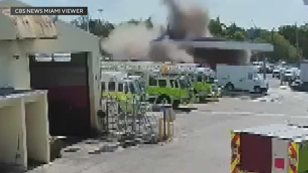 Surveillance video shows moments of explosion at Miami-Dade Fire Rescue logistics facility, leaving 1 dead, 4 injured — CBS Miami, Boca Raton Health news
