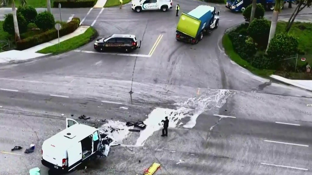 3 injured in violent Davie crash involving van, recycling truck, police say — CBS Miami, Boca Raton Health news