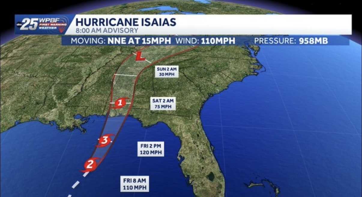 ﻿Hurricane Isaias strengthens ahead of Gulf Coast landfall — WPBF West Palm Beach