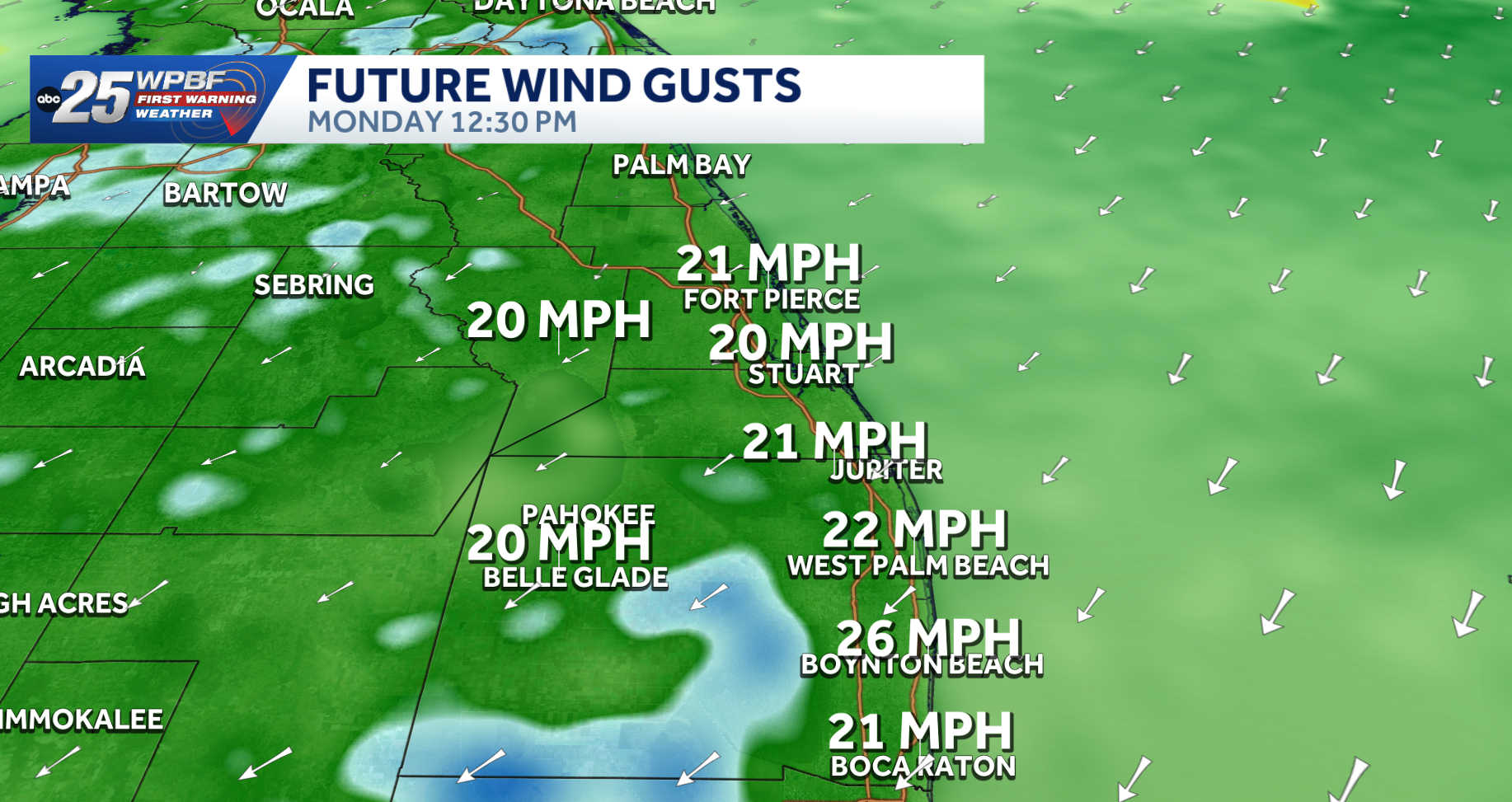 Windy conditions and scattered showers expected in South Florida — WPBF West Palm Beach